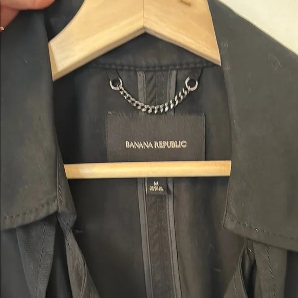 Women's Black Trench Coat - Picture 3 of 5